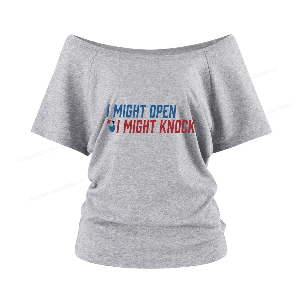 Pagewings I Might Knock Women Off Shoulder T-shirts