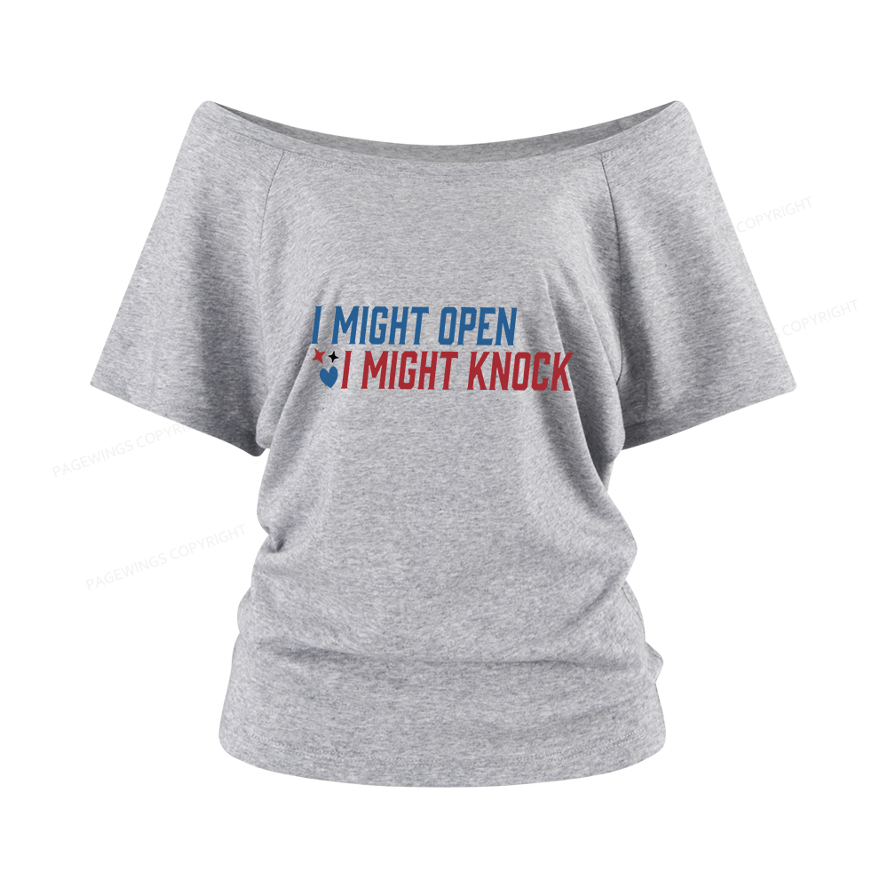 Pagewings I Might Knock Women Off Shoulder T-shirts