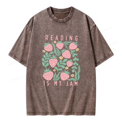 Pagewings Reading Is My Jam Unisex Washed T-shirt