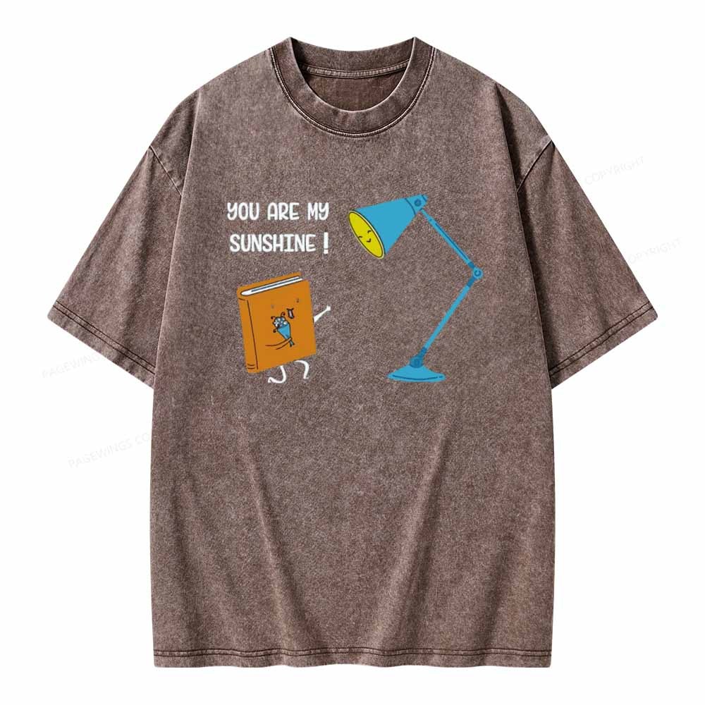Pagewings You Are My Sunshine book Unisex Washed T-shirt