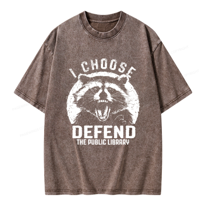 Pagewings I Choose Defend The Public Library Unisex Washed T-shirt