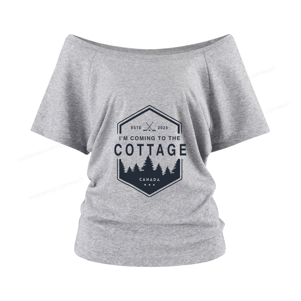 Pagewings Coming To The Cottage Women Off Shoulder T-shirts