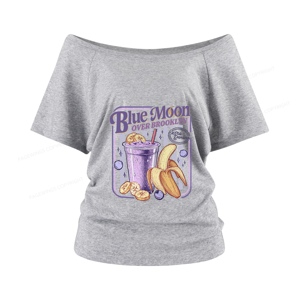 Pagewings Blue Moon Over Brooklyn Women Off Shoulder T-shirts