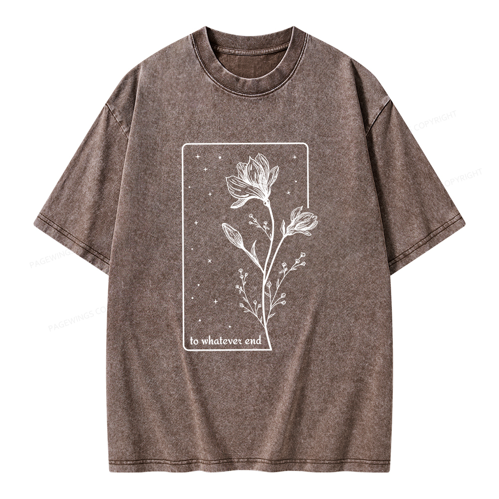 Pagewings To Whatever End Unisex Washed T-shirt