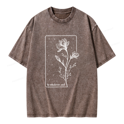 Pagewings To Whatever End Unisex Washed T-shirt