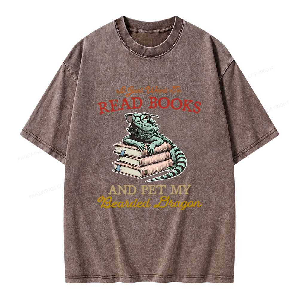 Pagewings I Just Want To Read Books Unisex Washed T-shirt