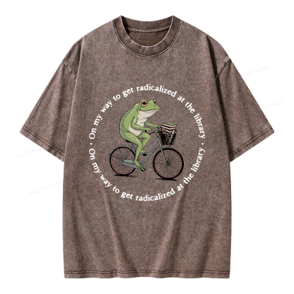 Pagewings On My Way to Get Radicalized Unisex Washed T-shirt