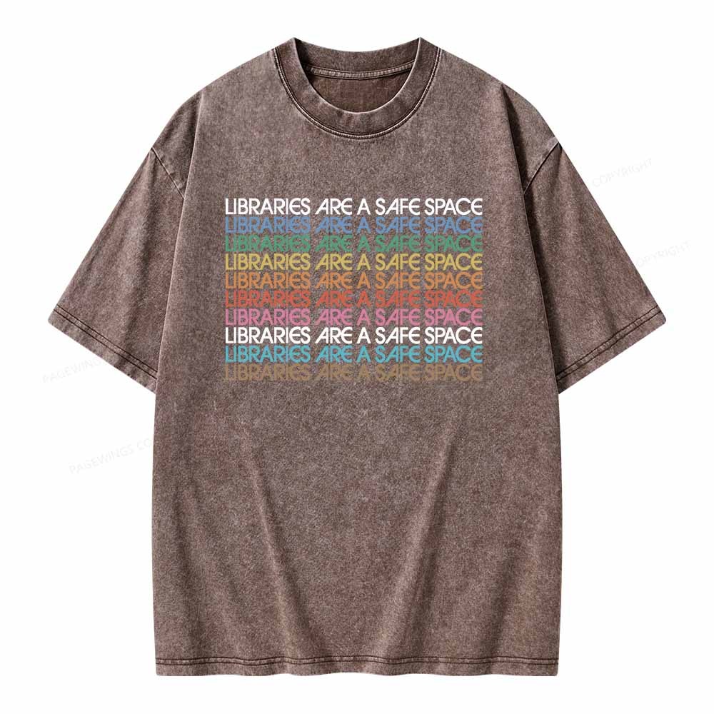 Pagewings Libraries Are For Everyone Unisex Washed T-shirt