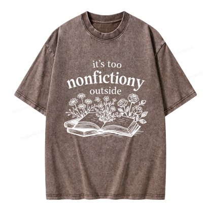 Pagewings Too Nonfictiony Outside Unisex Washed T-shirt