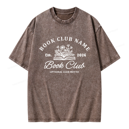 Pagewings Personalized Book Club Unisex Washed T-shirt