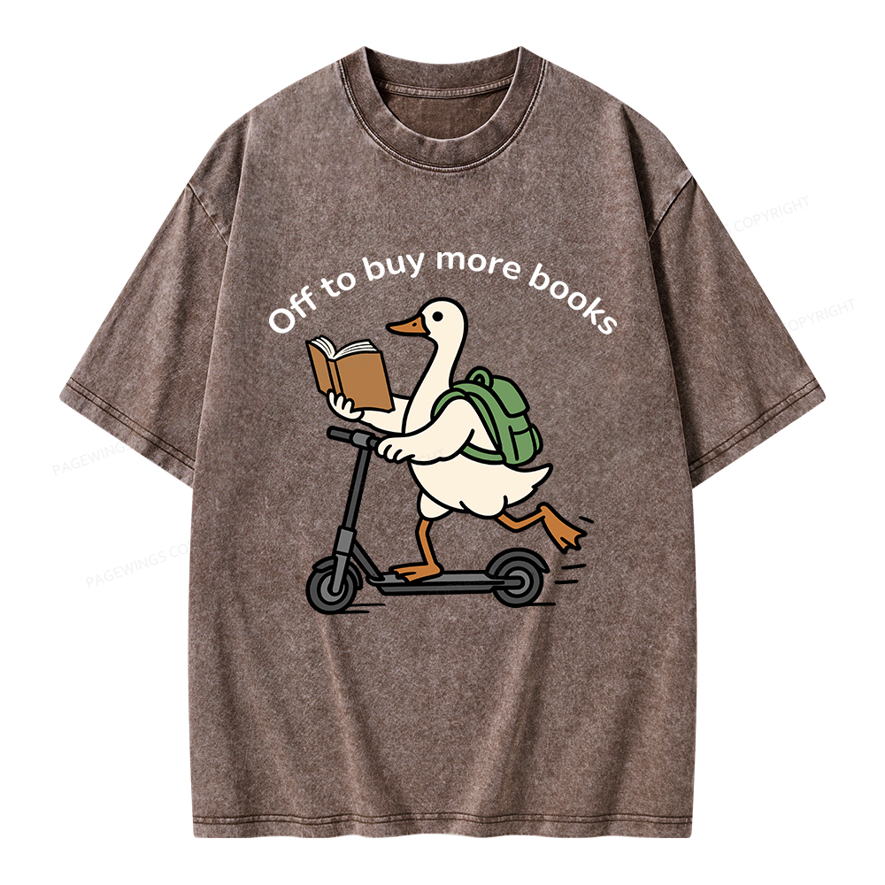 Pagewings Off to Buy More Books Unisex Washed T-shirt