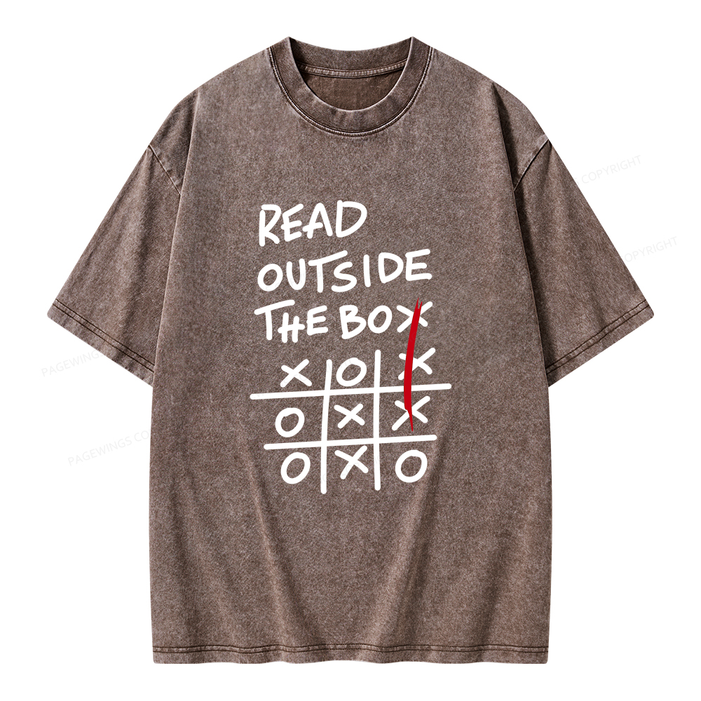 Pagewings Read Outside The Box Unisex Washed T-shirt