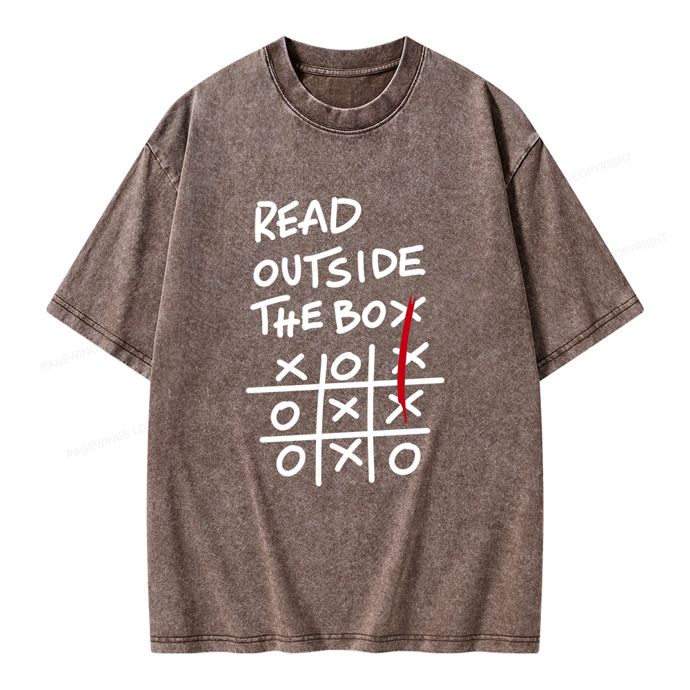 Pagewings Read Outside The Box Unisex Washed T-shirt