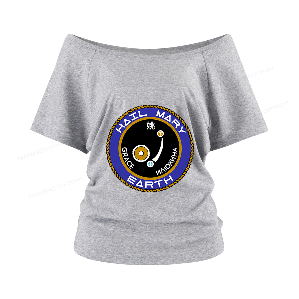 Pagewings Mission Patch Women Off Shoulder T-shirts