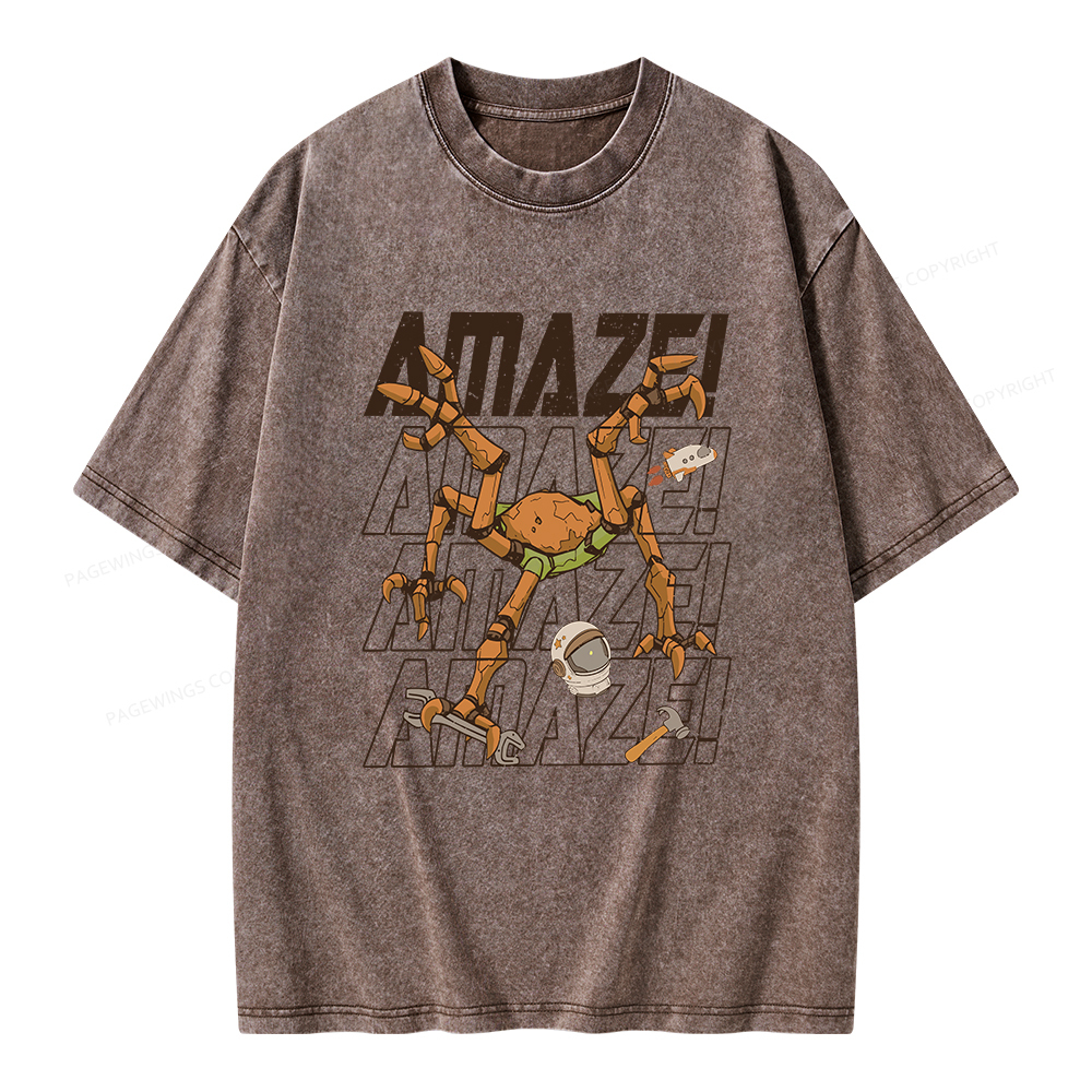 Pagewings AmazeSci Fi Reader Unisex Washed T-shirt