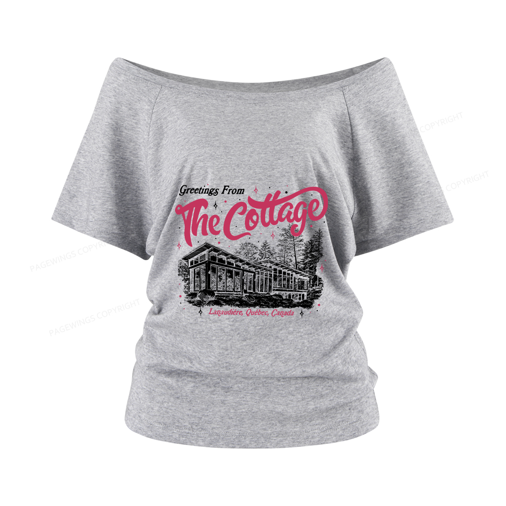 Pagewings Coming To The Cottage Women Off Shoulder T-shirts