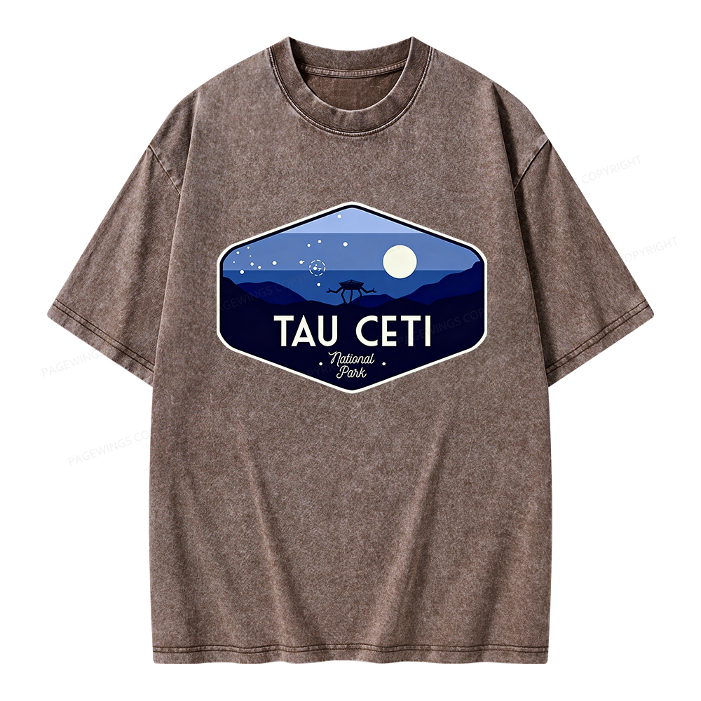 Pagewings Tau Ceti Unisex Washed T-shirt