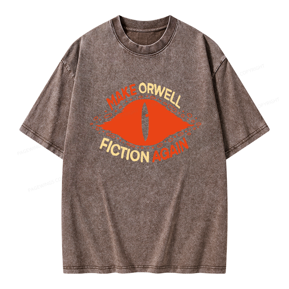 Pagewings Make Orwell Fiction Again Unisex Washed T-shirt