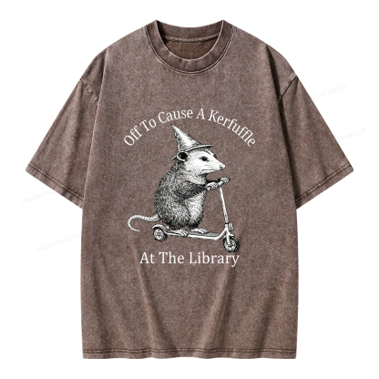 Pagewings Off To Cause A Kerfuffle Unisex Washed T-shirt