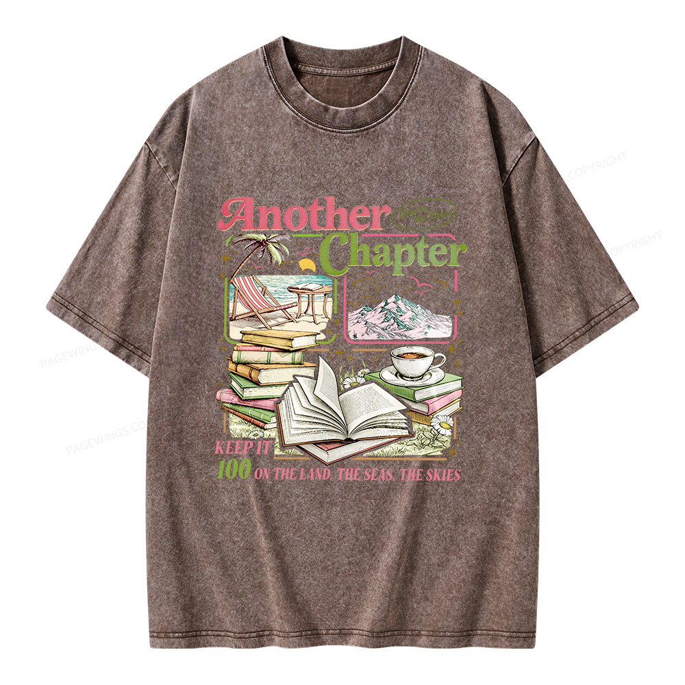 Pagewings One More Chapter Bookish Unisex Washed T-shirt