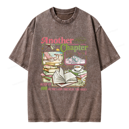 Pagewings One More Chapter Bookish Unisex Washed T-shirt