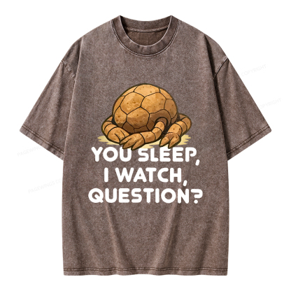 Pagewings You Sleep I Watch Question Unisex Washed T-shirt