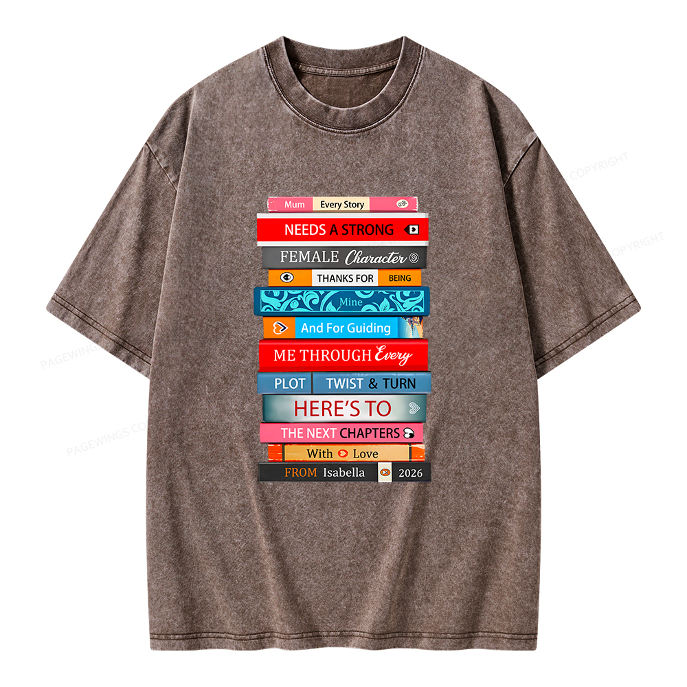Pagewings Personalised Books Mother's Day Unisex Washed T-shirt