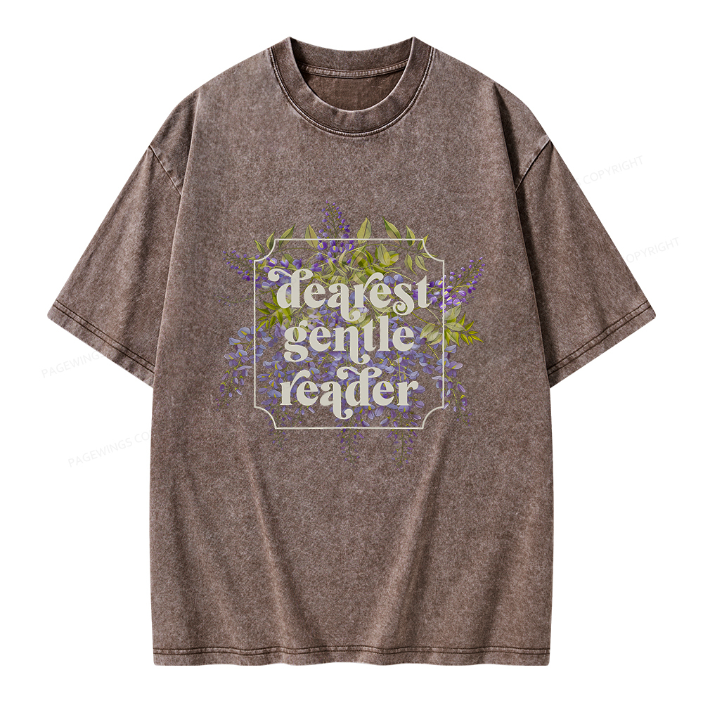 Pagewings Dearest Gentle Reader Unisex Washed T-shirt