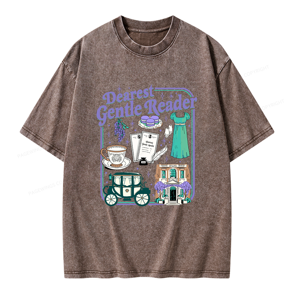 Pagewings Dearest Gentle Reader Unisex Washed T-shirt