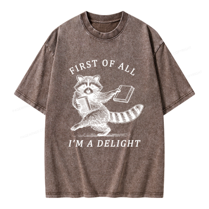Pagewings First of All I'm A Delight Unisex Washed T-shirt