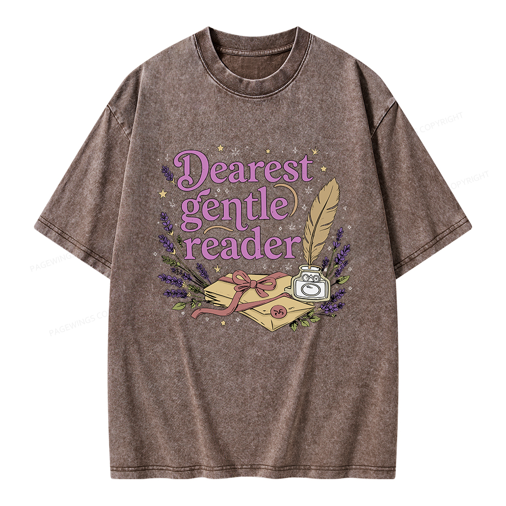 Pagewings Dearest Gentle Reader Unisex Washed T-shirt