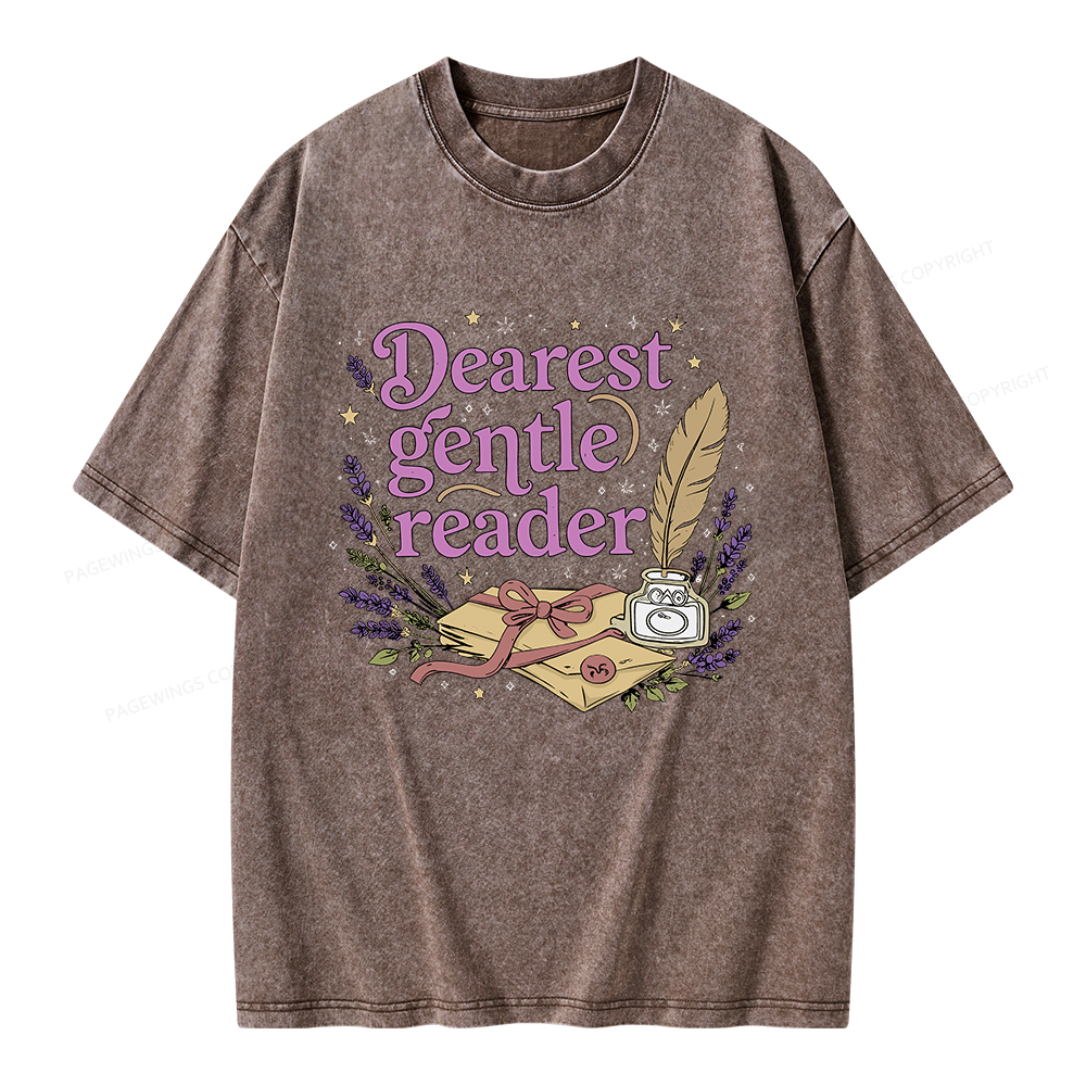 Pagewings Dearest Gentle Reader Unisex Washed T-shirt