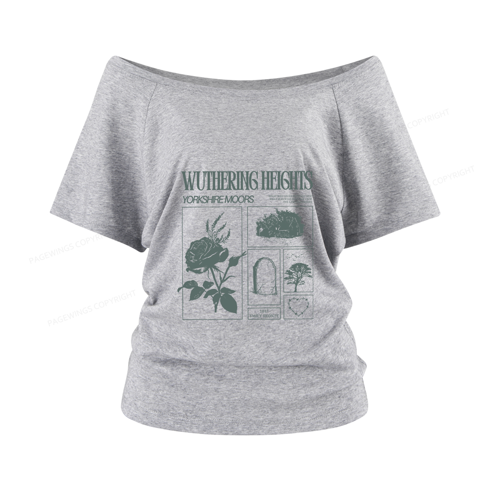 Pagewings Literary Quote Women Off Shoulder T-shirts