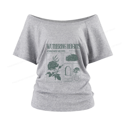 Pagewings Literary Quote Women Off Shoulder T-shirts