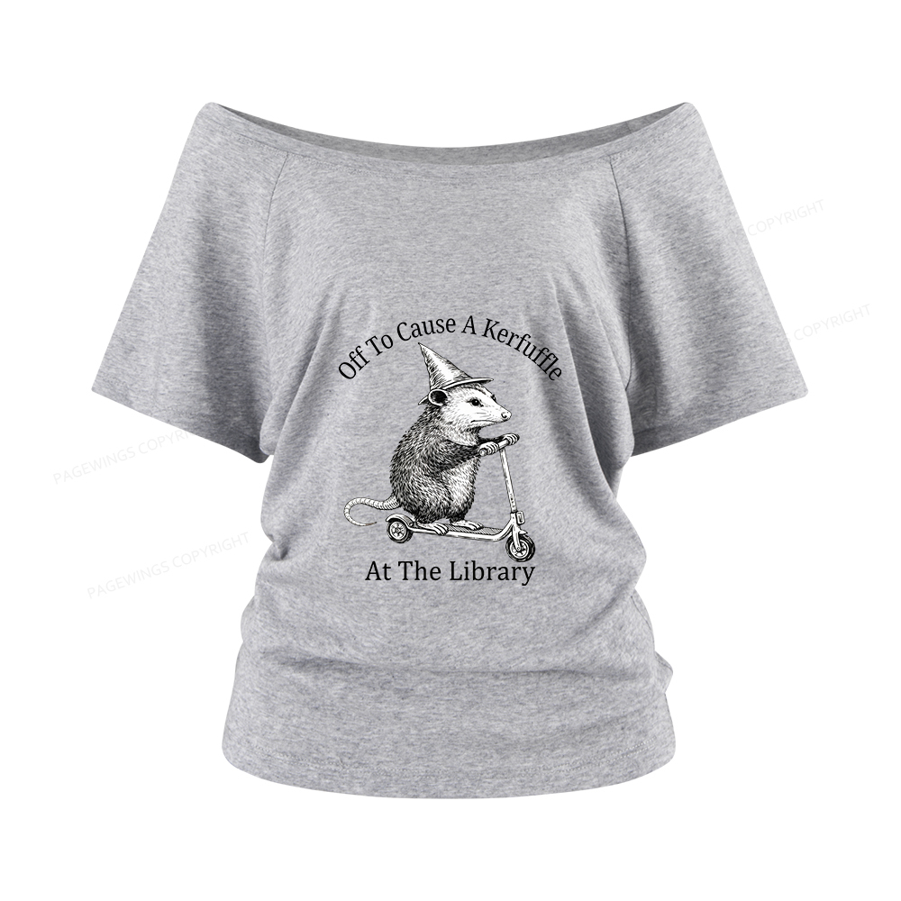 Pagewings Off To Cause A Kerfuffle Women Off Shoulder T-shirts