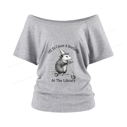 Pagewings Off To Cause A Kerfuffle Women Off Shoulder T-shirts