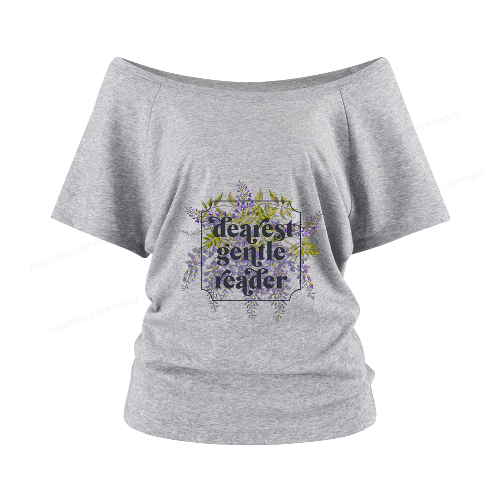 Pagewings Dearest Gentle Reader Women Off Shoulder T-shirts