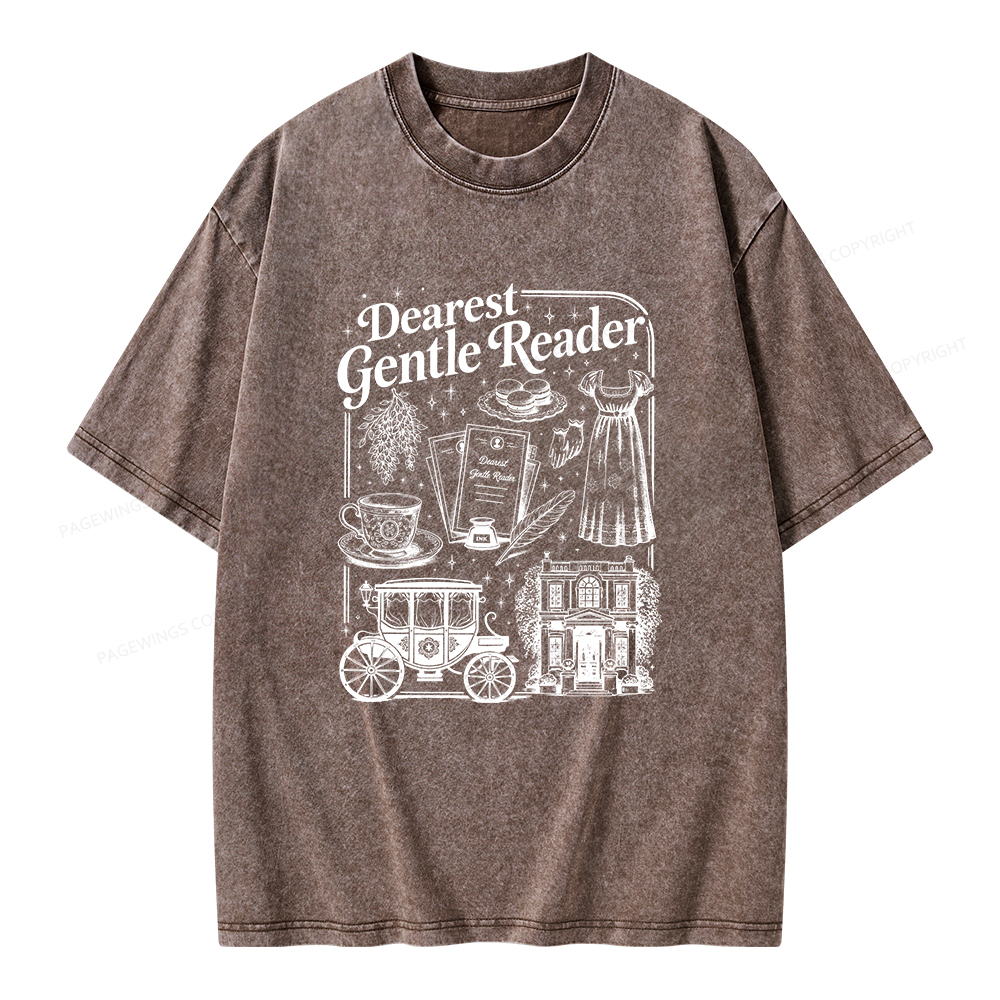 Pagewings Dearest Gentle Reader Unisex Washed T-shirt