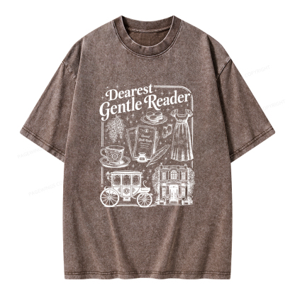 Pagewings Dearest Gentle Reader Unisex Washed T-shirt