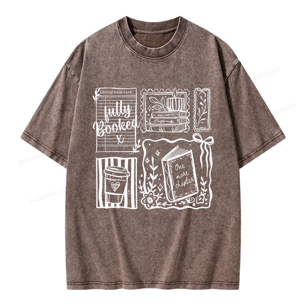 Pagewings Just one more chapter Unisex Washed T-shirt