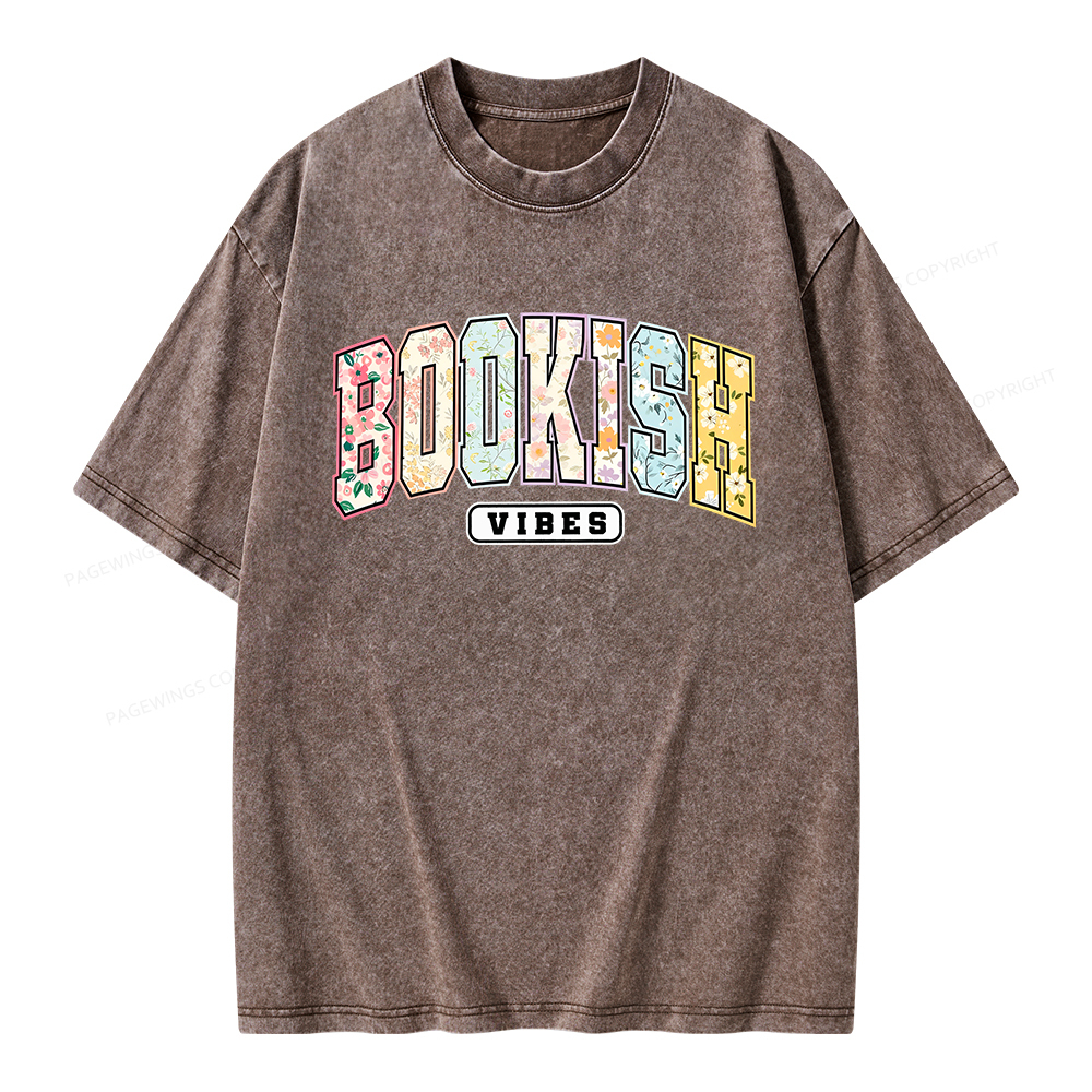 Pagewings Bookish Vibes Unisex Washed T-shirt