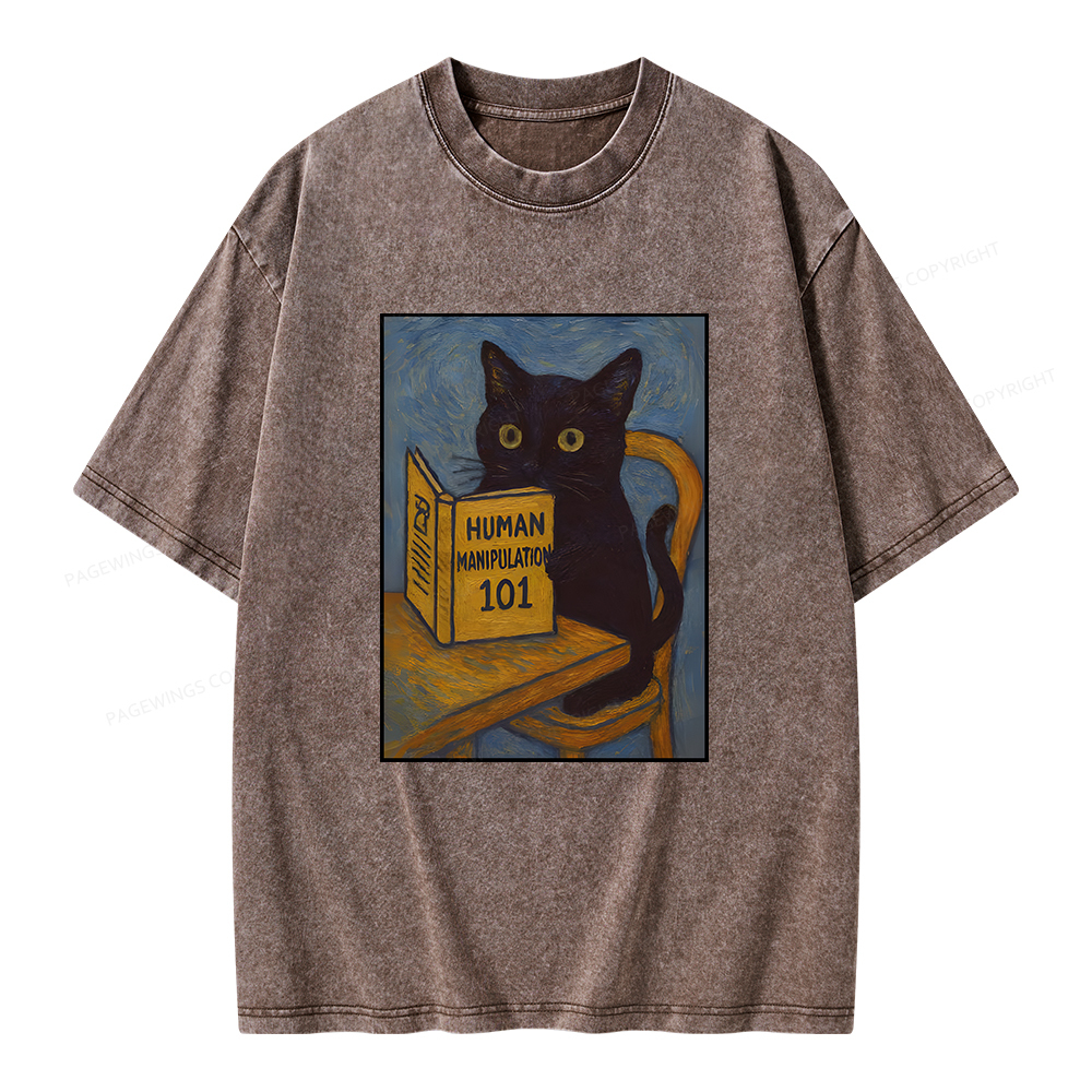 Pagewings Funny Cat Unisex Washed T-shirt