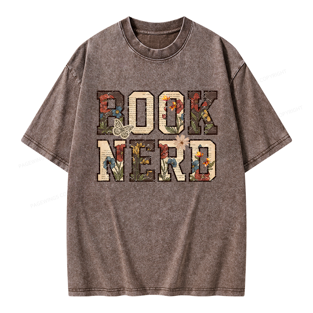 Pagewings Book Nerd Unisex Washed T-shirt