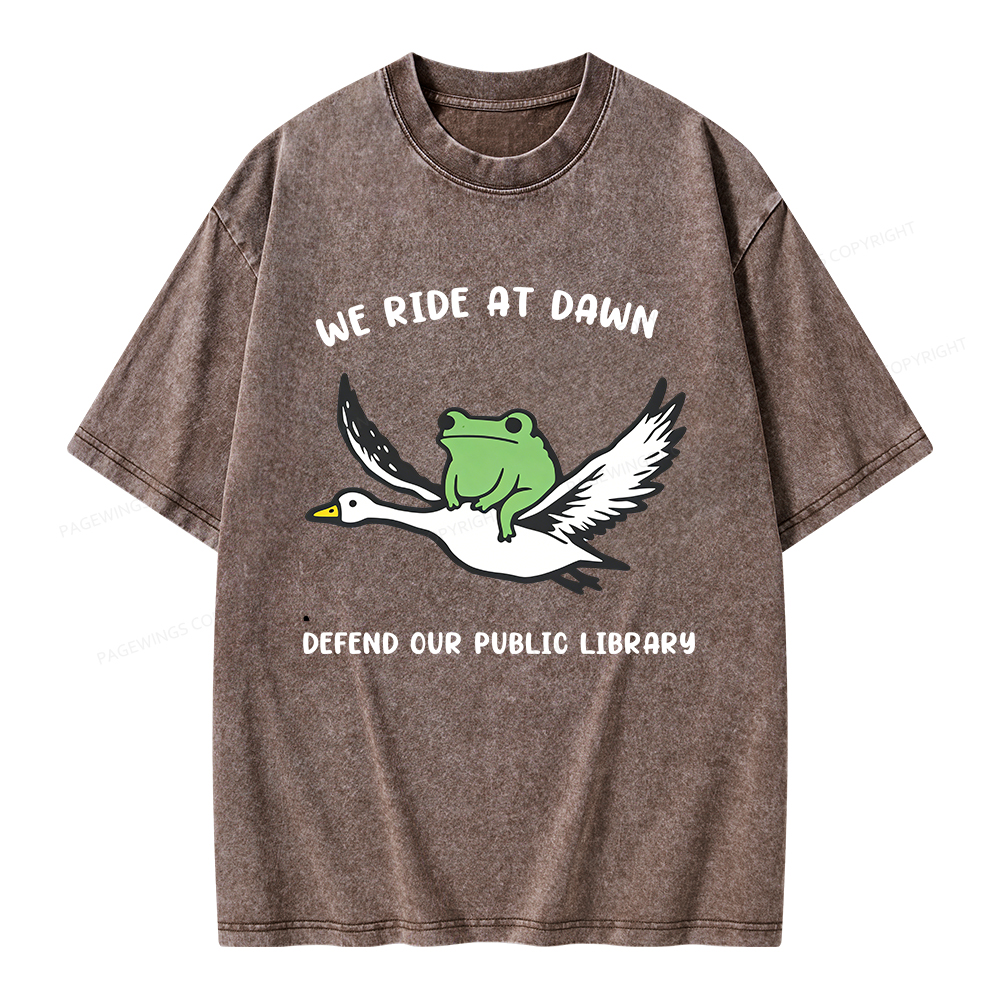 Pagewings We Ride at Dawn Unisex Washed T-shirt