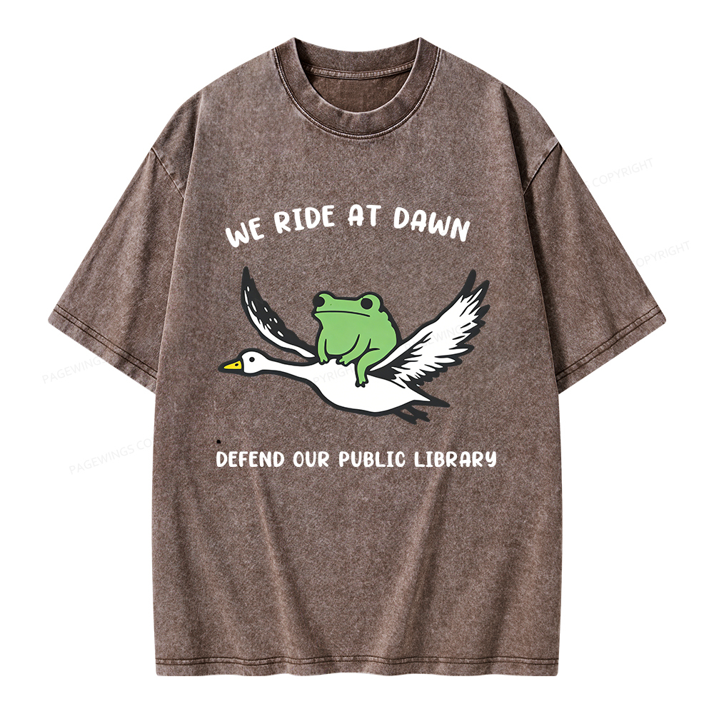 Pagewings We Ride at Dawn Unisex Washed T-shirt