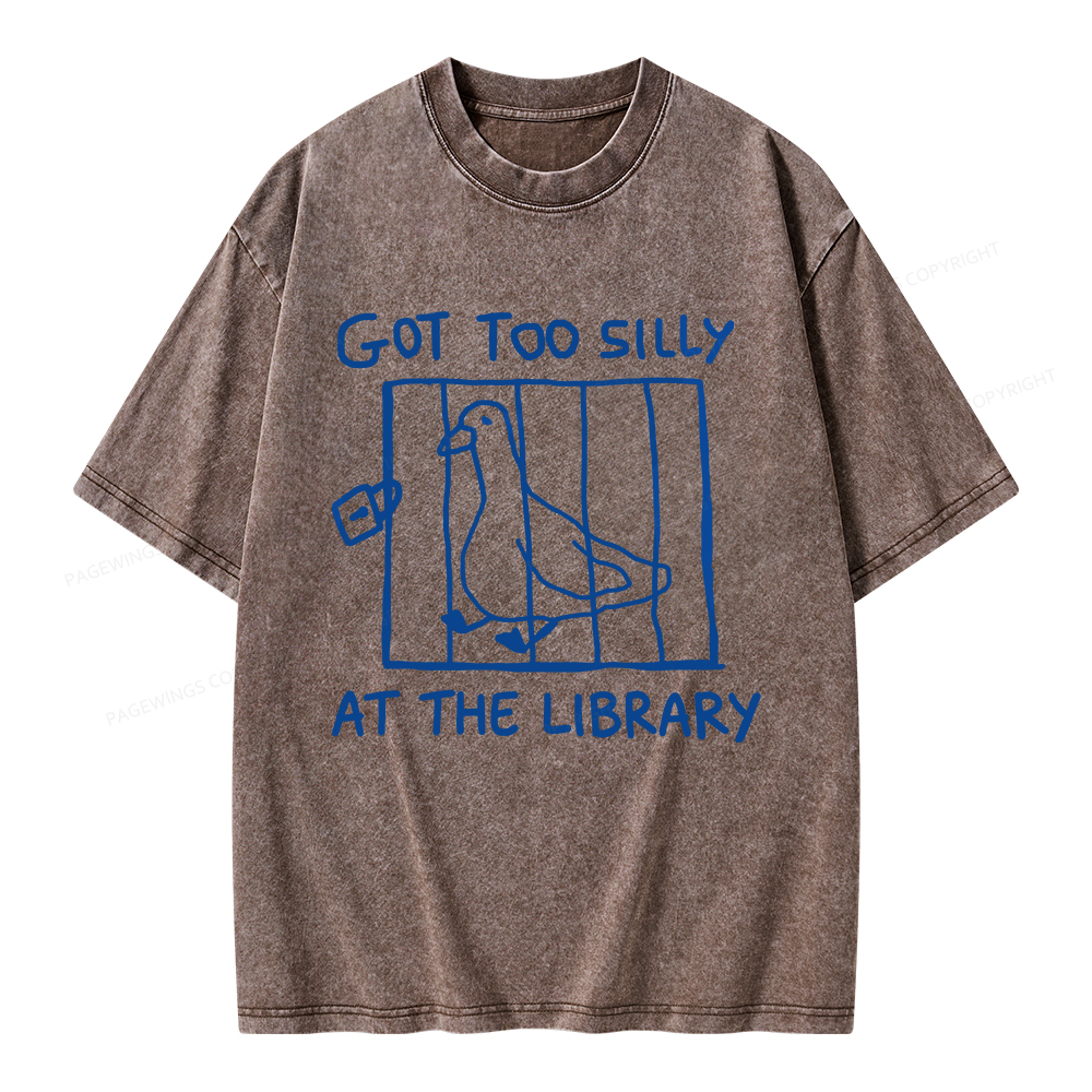 Pagewings Got Too Silly At The Library Unisex Washed T-shirt