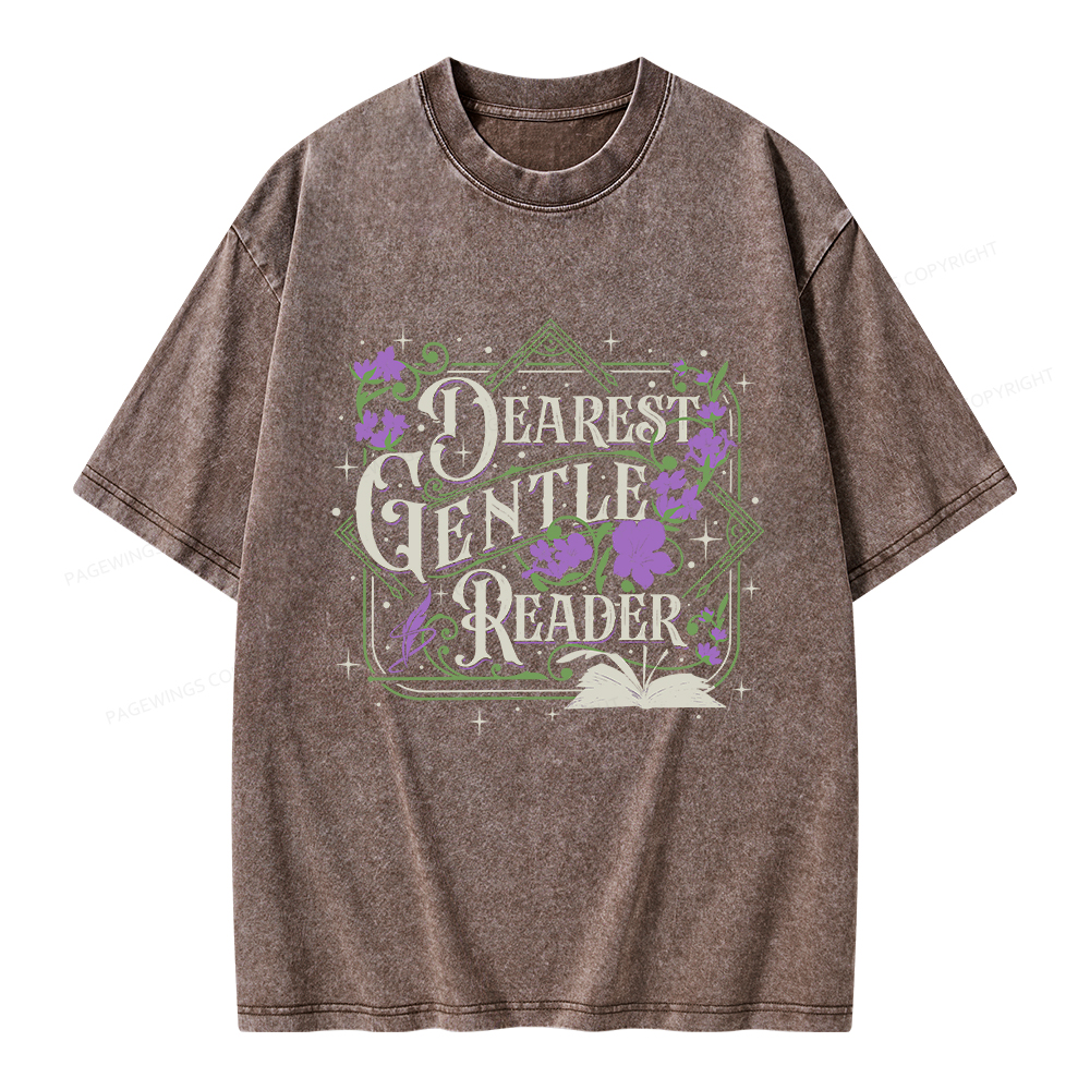 Pagewings Dearest Gentle Reader Unisex Washed T-shirt