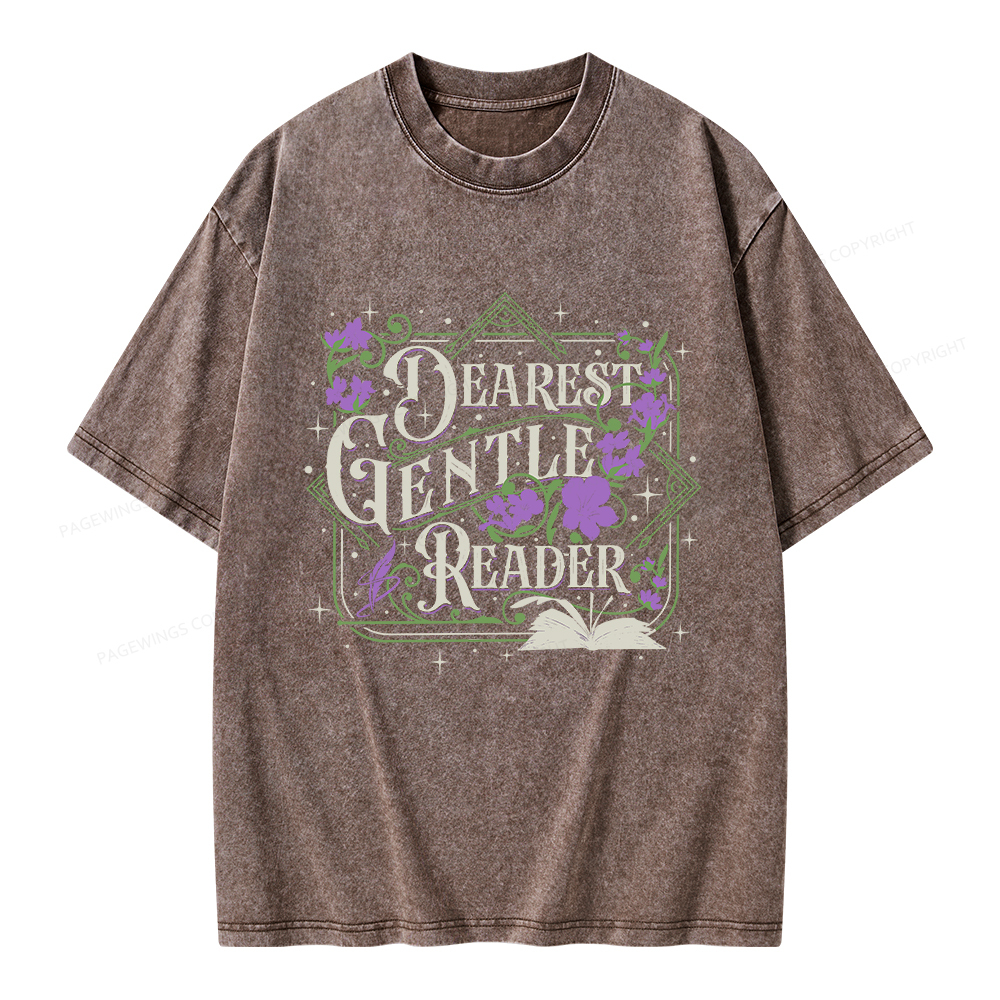 Pagewings Dearest Gentle Reader Unisex Washed T-shirt
