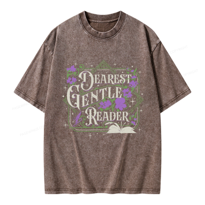 Pagewings Dearest Gentle Reader Unisex Washed T-shirt