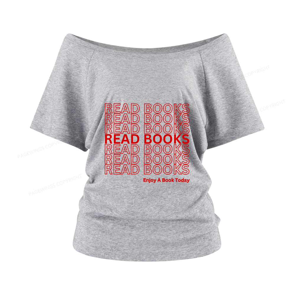 Pagewings Read Books Librarian Women Off Shoulder T-shirts